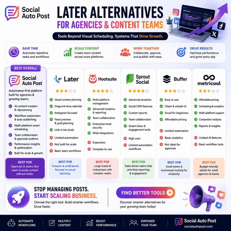 Later Alternatives: Best Tools for Agencies and Content Teams in 2026
