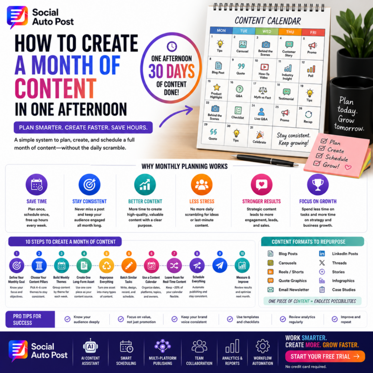 Monthly Content Planning: How to Create a Month of Content in One Afternoon